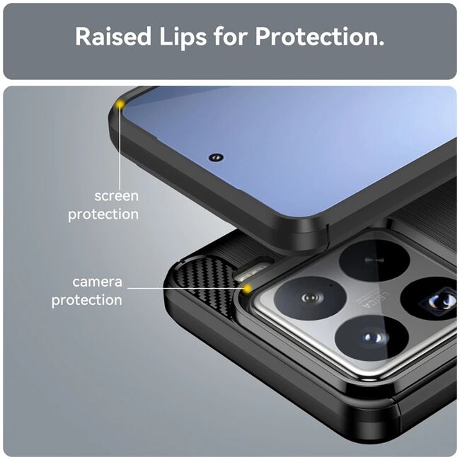 Husa pentru Xiaomi 15 Carbon Liquid Silicone, negru