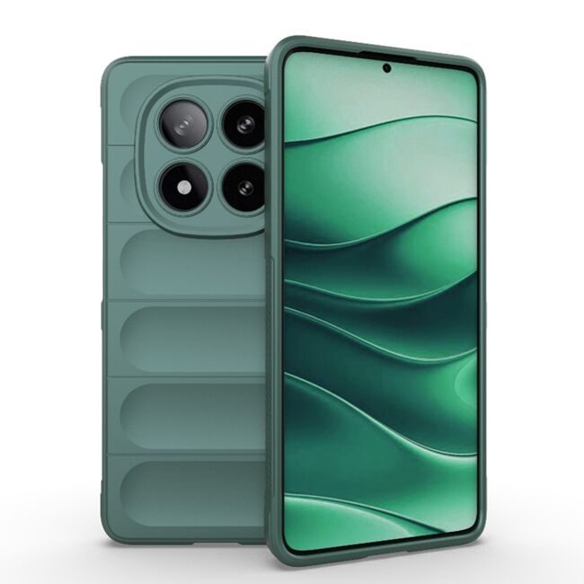 Husa pentru  Redmi Note 14 Pro Liquid Silicone, Microfibre Lining, Non-Slip Airbag Design, verde