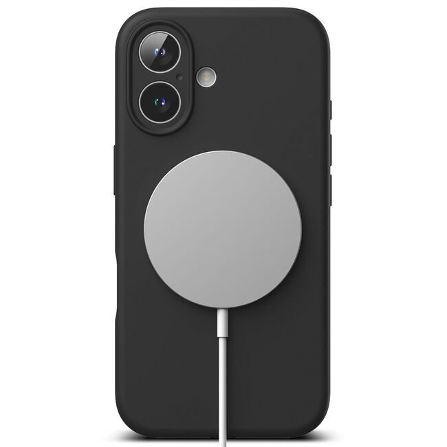 Husa pentru  Samsung Galaxy A16 Liquid Silicone cu MagSafe, subțire, captusita cu microfibra, anti amprentă, protectie cameră foto, negru