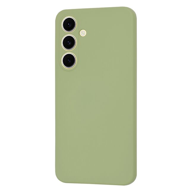 Husa pentru  Samsung Galaxy S24 FE Liquid Silicone cu MagSafe, subțire, captusita cu microfibra, anti amprentă, protectie cameră foto, verde