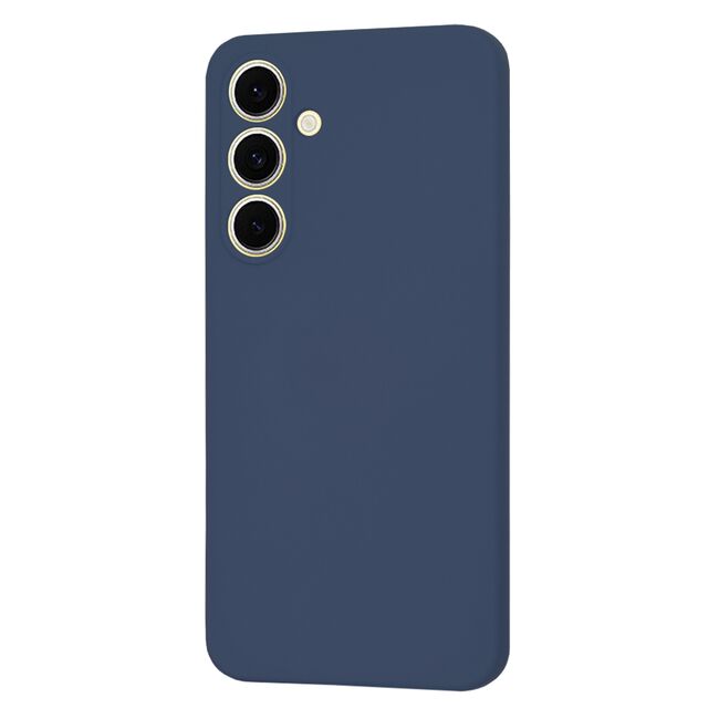 Husa pentru  Samsung Galaxy S24 FE Liquid Silicone cu MagSafe, subțire, captusita cu microfibra, anti amprentă, protectie cameră foto, albastru