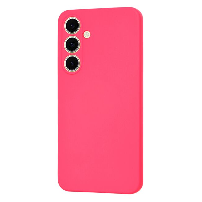 Husa pentru  Samsung Galaxy S24 FE Liquid Silicone cu MagSafe, subțire, captusita cu microfibra, anti amprentă, protectie cameră foto, fucsia