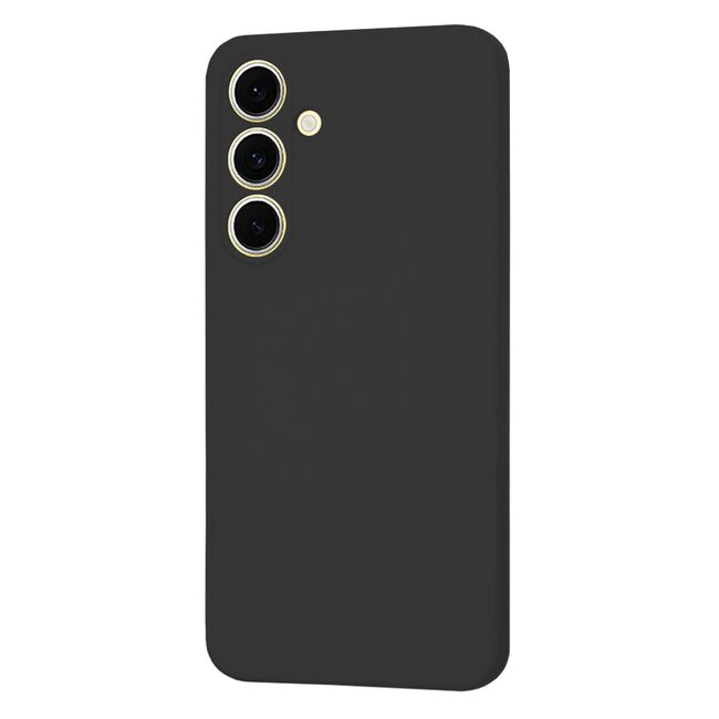 Husa pentru  Samsung Galaxy S24 FE Liquid Silicone cu MagSafe, subțire, captusita cu microfibra, anti amprentă, protectie cameră foto, negru
