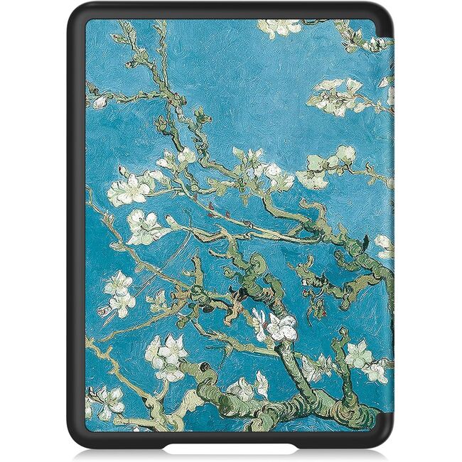 Husa pentru Kindle Paperwhite 2024 (12th gen) 7 inch / Kindle Colorsoft Signature Edition 7 inch slim ultra-light, functie sleep/wake-up, inchidere magnetica - apricot flowers