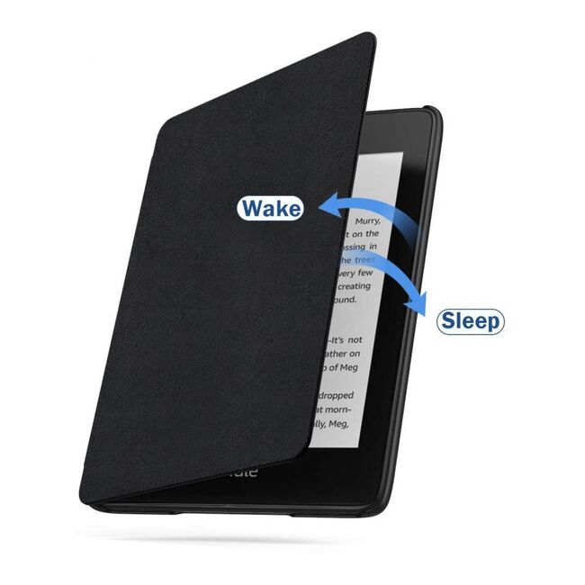 Husa pentru Kindle Paperwhite 2024 (12th gen) 7 inch / Kindle Colorsoft Signature Edition 7 inch slim ultra-light, functie sleep/wake-up, inchidere magnetica - black cat