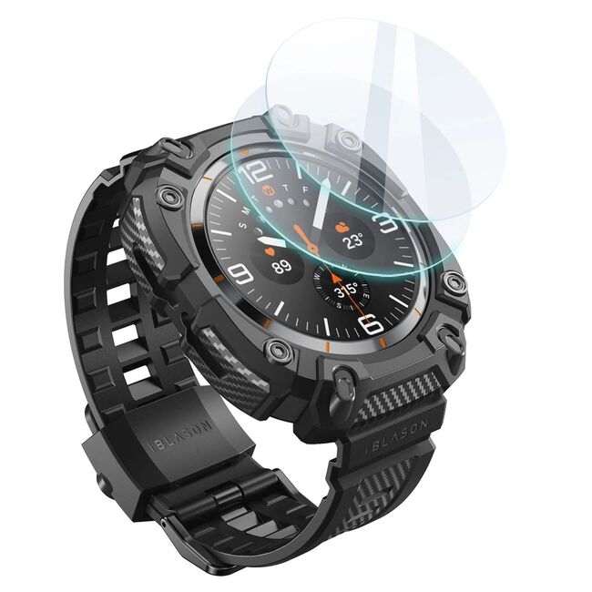 [Pachet 360°] Curea + husa + 2x folie Samsung Galaxy Watch Ultra 47mm I-Blason Armorbox, negru