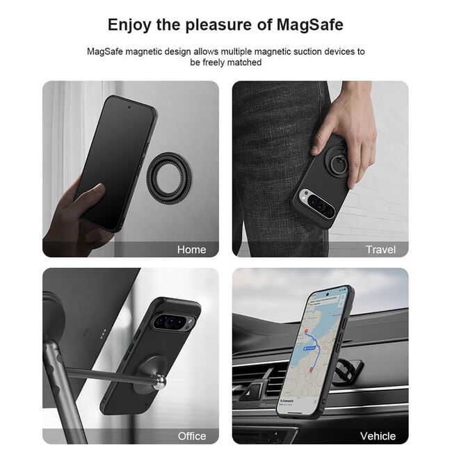 Husa Google Pixel 9 Pro XL Nillkin Super Frosted Shield Pro Magnetic, verde
