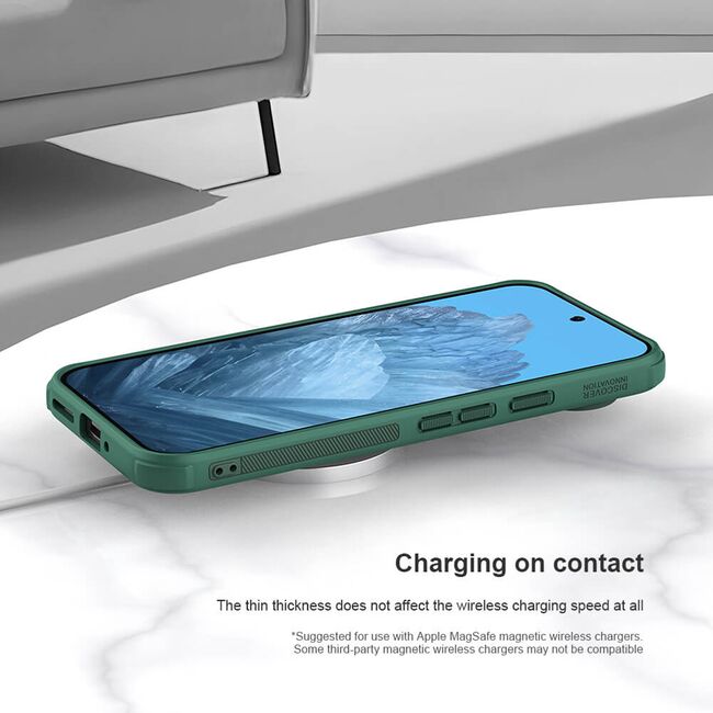 Husa Google Pixel 9 Pro XL Nillkin Super Frosted Shield Pro Magnetic, verde