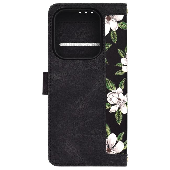Husa tip carte pentru  Xiaomi Redmi Note 14 5G, functie stand si port carduri, negru denim