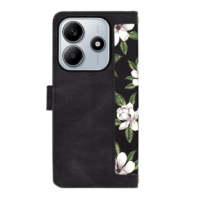 Husa tip carte pentru  Xiaomi Redmi Note 14 5G, functie stand si port carduri, negru denim