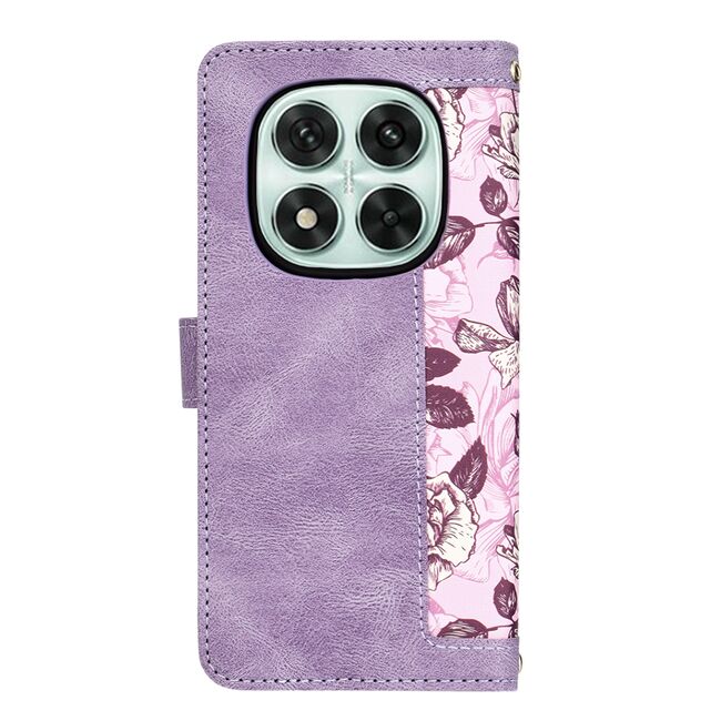Husa tip carte pentru Xiaomi Redmi Note 14 Pro 5G, functie stand si port carduri, Mov