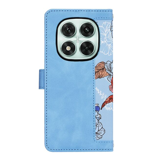Husa tip carte pentru Xiaomi Redmi Note 14 Pro 5G, functie stand si port carduri, albastru