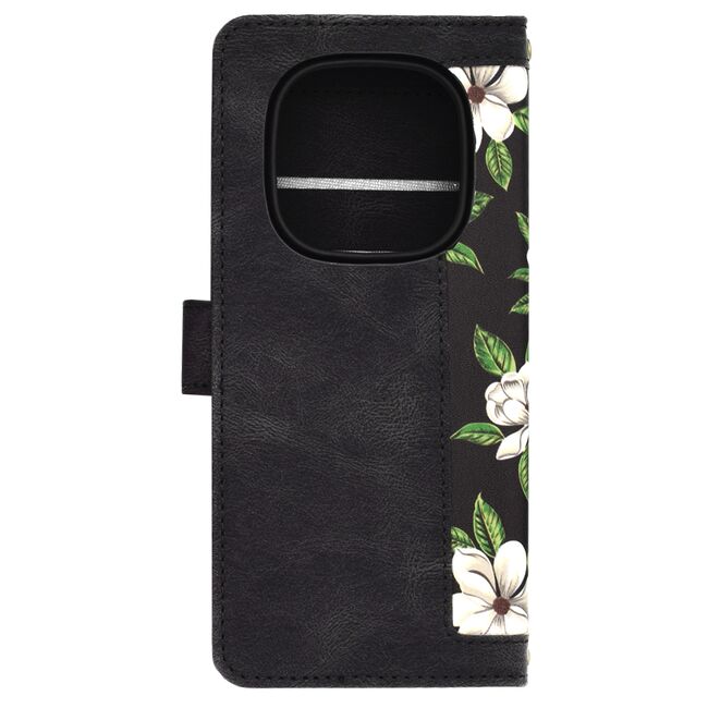 Husa tip carte pentru Xiaomi Redmi Note 14 Pro 5G, functie stand si port carduri, negru denim