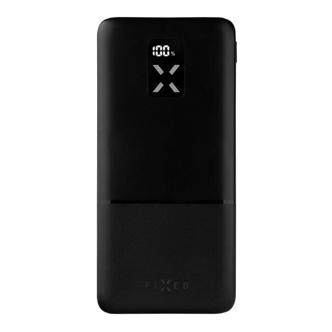 Baterie externa Powerbank 2x USB, Type-C, 20W, 10000 mAh, LCD Display, Fixed, alb, FIXZEN-10-WH, negru