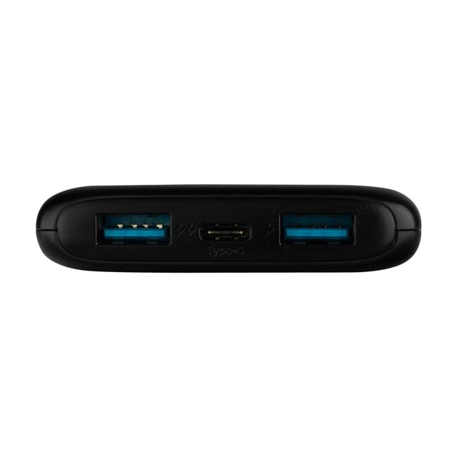 Baterie externa Powerbank 2x USB, Type-C, 20W, 10000 mAh, LCD Display, Fixed, alb, FIXZEN-10-WH, negru