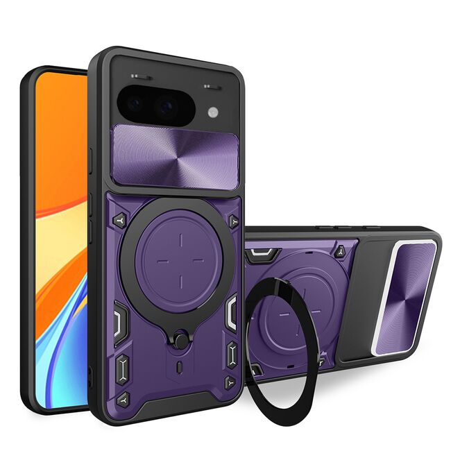 Husa pentru  Google Pixel 9A cu protecție pentru cameră și suport magnetic integrat Ring Shockproof, Mov