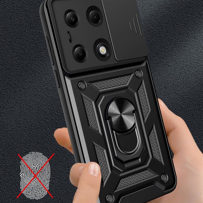 Husa pentru  Google Pixel 9A cu protecție pentru cameră și suport magnetic integrat Ring Shockproof, Roz