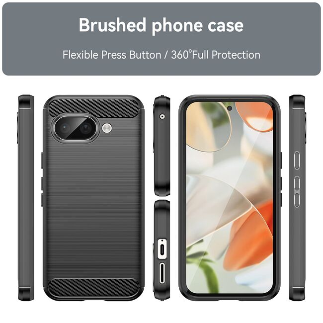 Husa pentru Google Pixel 9A Carbon Liquid Silicone, Albastru