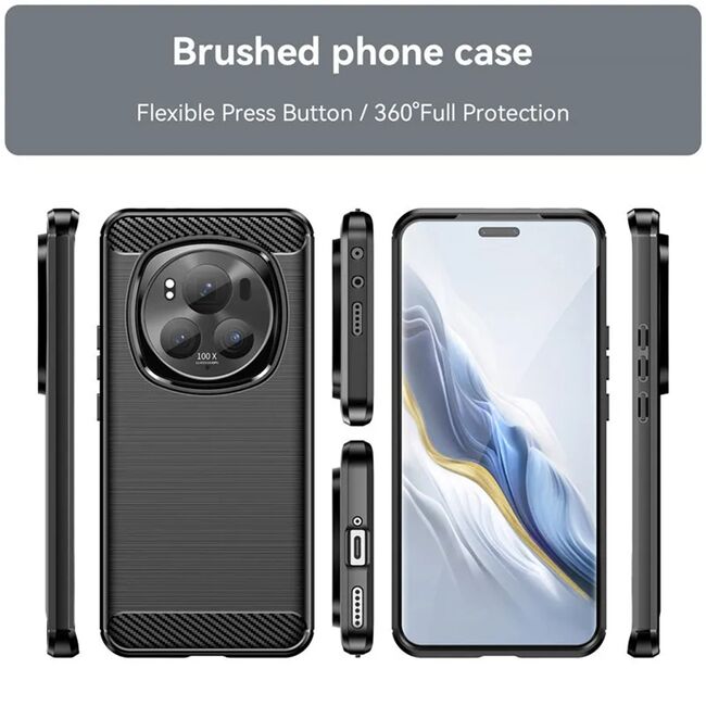 Husa pentru Honor X5B Carbon Liquid Silicone, Albastru