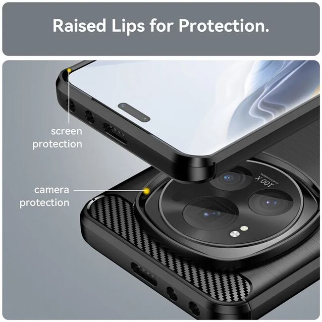 Husa pentru Honor X5B Carbon Liquid Silicone, Negru