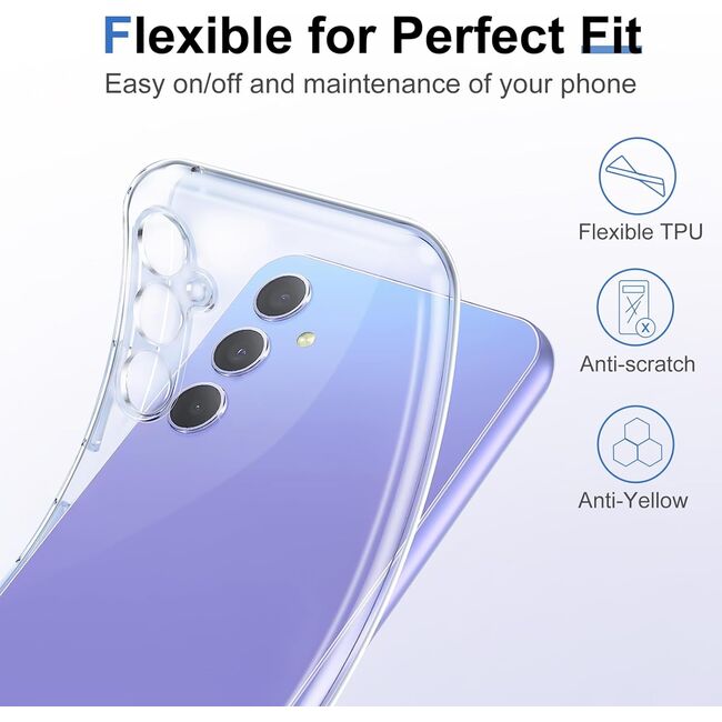 Husa pentru  Samsung Galaxy A36, Anti-Shock 1.5mm, cu protectie lentile, Ice