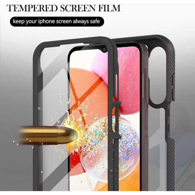 Pachet 360: Husa cu folie integrata Samsung Galaxy A16 fata-spate Defense360 - negru