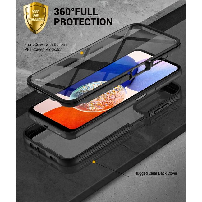 Pachet 360: Husa cu folie integrata Samsung Galaxy A16 fata-spate Defense360 - negru