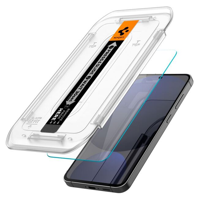 Set 2 x Folie din sticla pentru  Samsung Galaxy S24 FE cu aplicator Spigen - Glas.tR EZ-FIT HD - clear