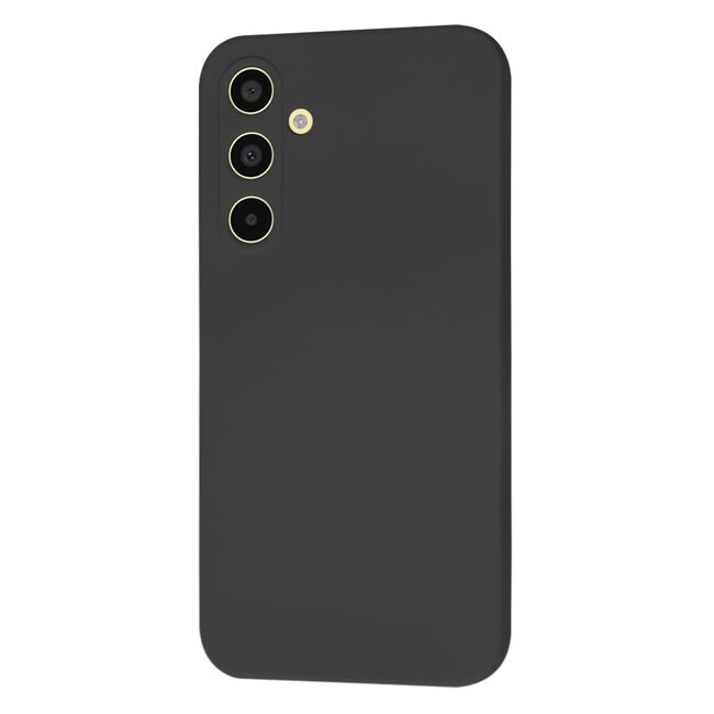 Husa pentru  Samsung Galaxy A35 Liquid Silicone cu MagSafe, subțire, captusita cu microfibra, anti amprentă, protectie cameră foto, Negru