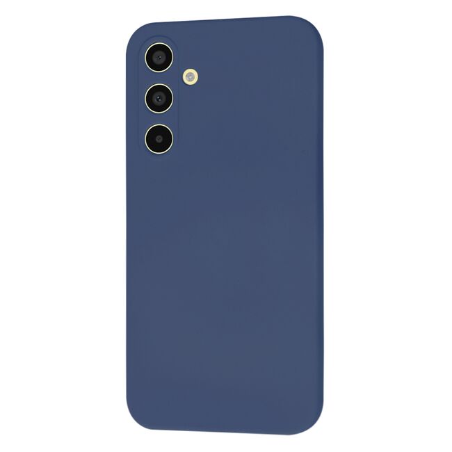 Husa pentru  Samsung Galaxy A35 Liquid Silicone cu MagSafe, subțire, captusita cu microfibra, anti amprentă, protectie cameră foto, Albastru