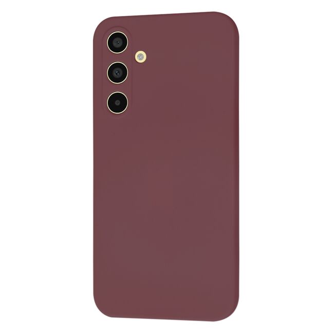 Husa pentru  Samsung Galaxy A35 Liquid Silicone cu MagSafe, subțire, captusita cu microfibra, anti amprentă, protectie cameră foto, Bordeaux