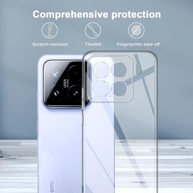 Husa pentru  Xiaomi 15, Anti-Shock 1.5mm, cu protectie lentile, Clear
