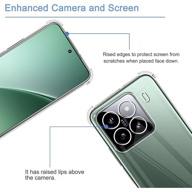 Husa pentru  Xiaomi 15 Slim Anti-Shock 1.5mm reinforced 4 corners, Transparent