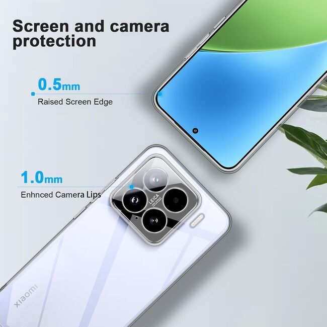 Husa pentru  Xiaomi 15, Anti-Shock 1.5mm, cu protectie lentile, Clear