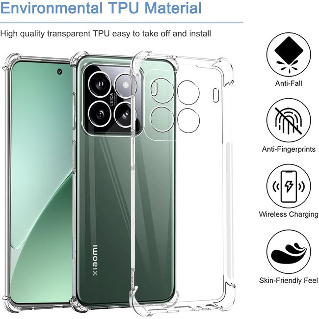Husa pentru  Xiaomi 15 Slim Anti-Shock 1.5mm reinforced 4 corners, Transparent