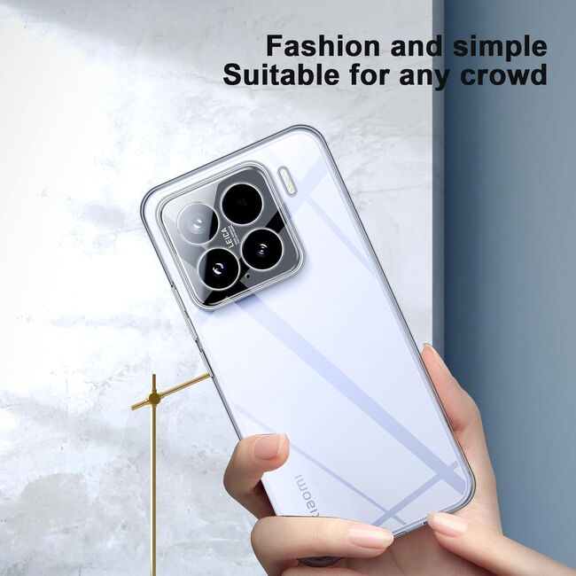 Husa pentru  Xiaomi 15, Anti-Shock 1.5mm, cu protectie lentile, Clear