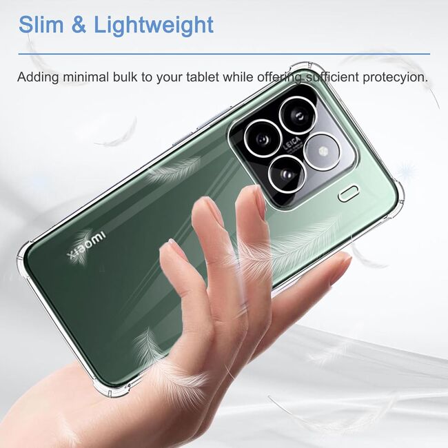 Husa pentru  Xiaomi 15 Slim Anti-Shock 1.5mm reinforced 4 corners, Transparent