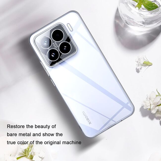 Husa pentru  Xiaomi 15, Anti-Shock 1.5mm, cu protectie lentile, Clear