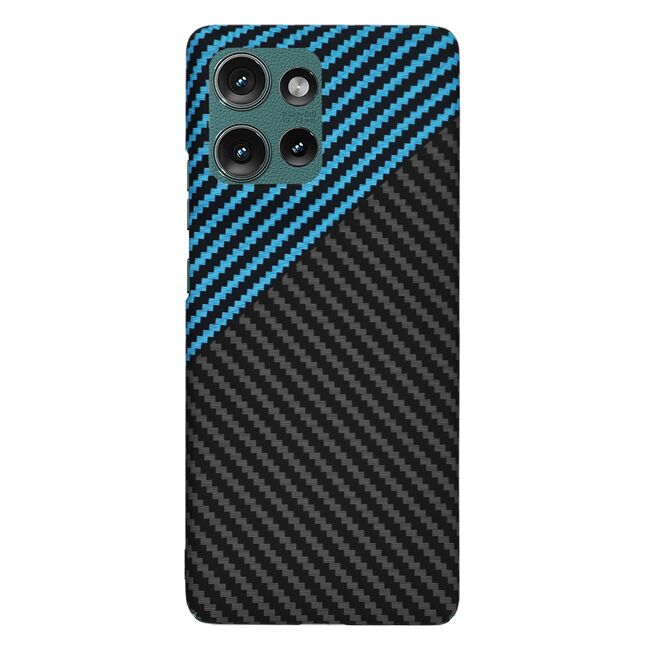 Husa pentru  Motorola Edge 50 CarbonFiber UltraSlim, Lightweight, Albastru inchis