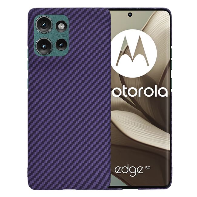 Husa pentru  Motorola Edge 50 CarbonFiber UltraSlim, Lightweight, Mov