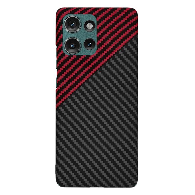 Husa pentru  Motorola Edge 50 CarbonFiber UltraSlim, Lightweight, Rosu inchis