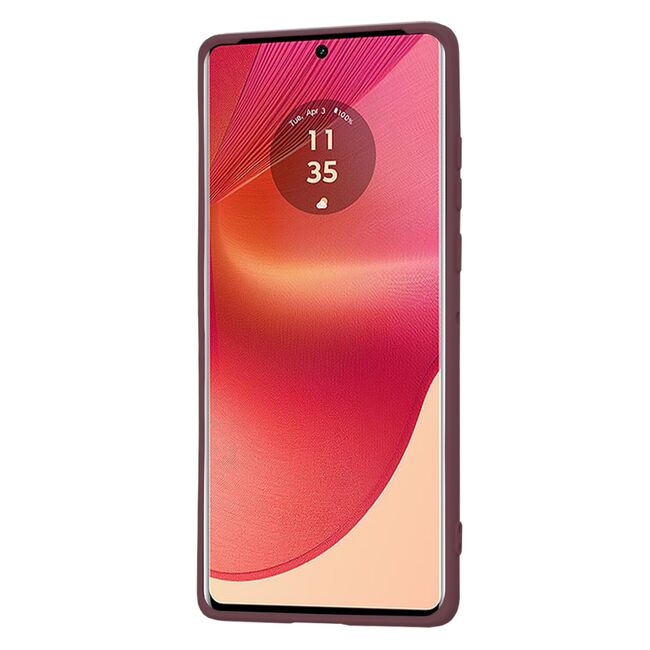 Husa pentru  Motorola Edge 50 Fusion Liquid Silicone, subțire, captusita cu microfibra, anti amprentă, protectie cameră foto, Bordeaux