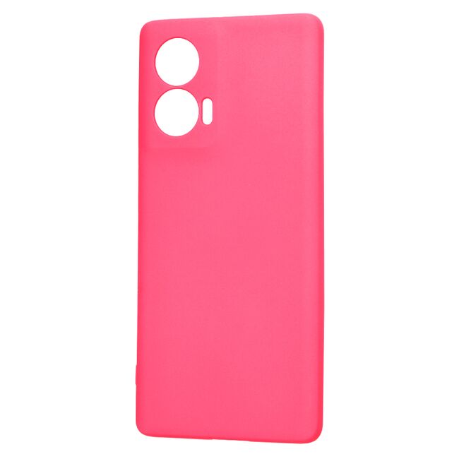 Husa pentru  Motorola Edge 50 Fusion Liquid Silicone, subțire, captusita cu microfibra, anti amprentă, protectie cameră foto, Fucsia
