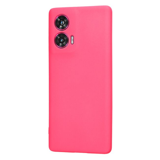 Husa pentru  Motorola Edge 50 Fusion Liquid Silicone, subțire, captusita cu microfibra, anti amprentă, protectie cameră foto, Fucsia
