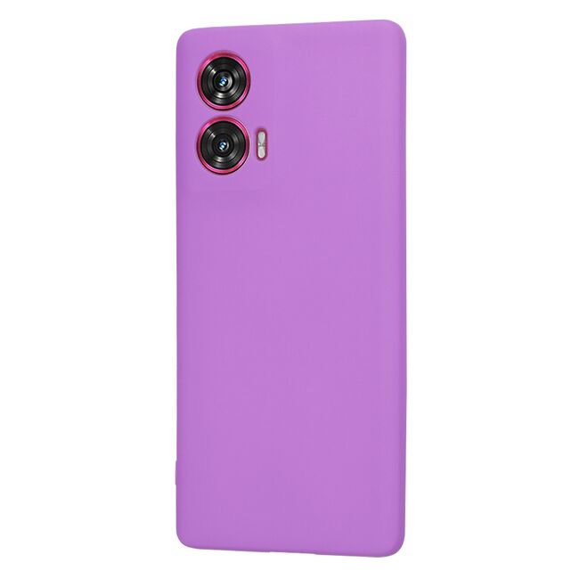 Husa pentru  Motorola Edge 50 Fusion Liquid Silicone, subțire, captusita cu microfibra, anti amprentă, protectie cameră foto, Mov