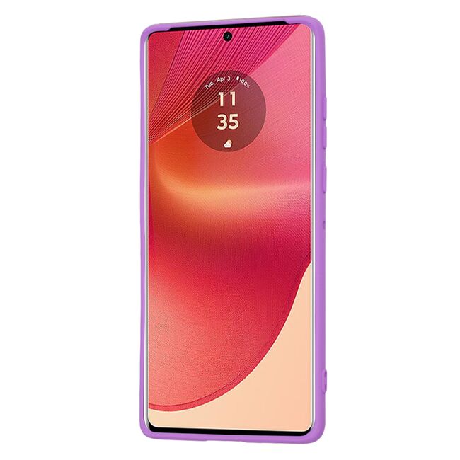 Husa pentru  Motorola Edge 50 Fusion Liquid Silicone, subțire, captusita cu microfibra, anti amprentă, protectie cameră foto, Mov