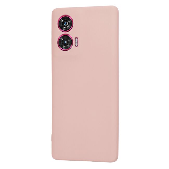 Husa pentru  Motorola Edge 50 Fusion Liquid Silicone, subțire, captusita cu microfibra, anti amprentă, protectie cameră foto, Roz