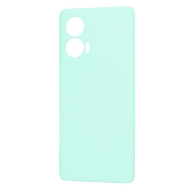 Husa pentru  Motorola Edge 50 Fusion Liquid Silicone, subțire, captusita cu microfibra, anti amprentă, protectie cameră foto, Turcoaz