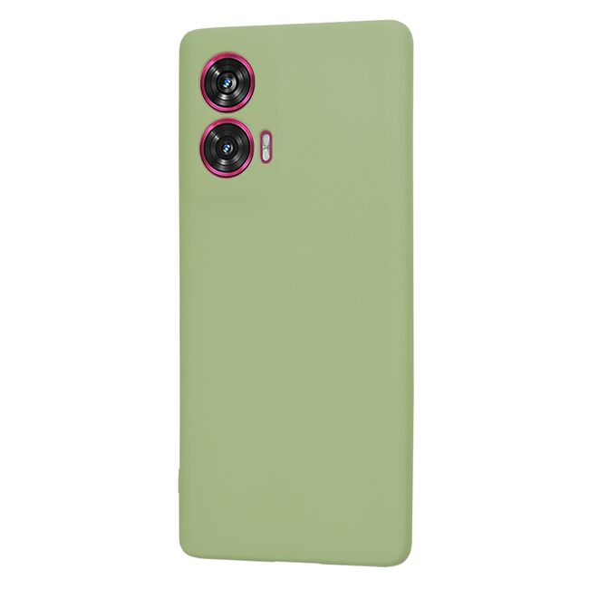 Husa pentru  Motorola Edge 50 Fusion Liquid Silicone, subțire, captusita cu microfibra, anti amprentă, protectie cameră foto, Verde