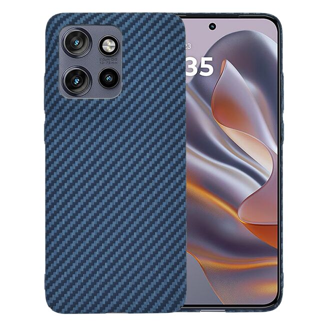 Husa pentru  Motorola Edge 50 Neo CarbonFiber UltraSlim, Lightweight, Albastru